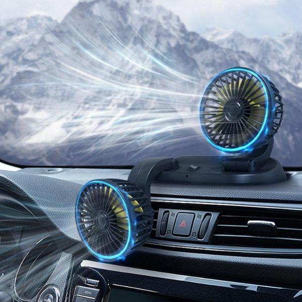 雙頭風扇 輕鬆讓夏天車內溫度消失 搭載雙風扇,省油又省電,小巧便携! 靜音設計,安裝簡單,創造最舒適的車內環境 雙頭風扇 輕鬆讓夏天車內溫度消失 搭載雙風扇,省油又省電,小巧便携! 靜音設計,安裝簡單,創造最舒適的車內環境