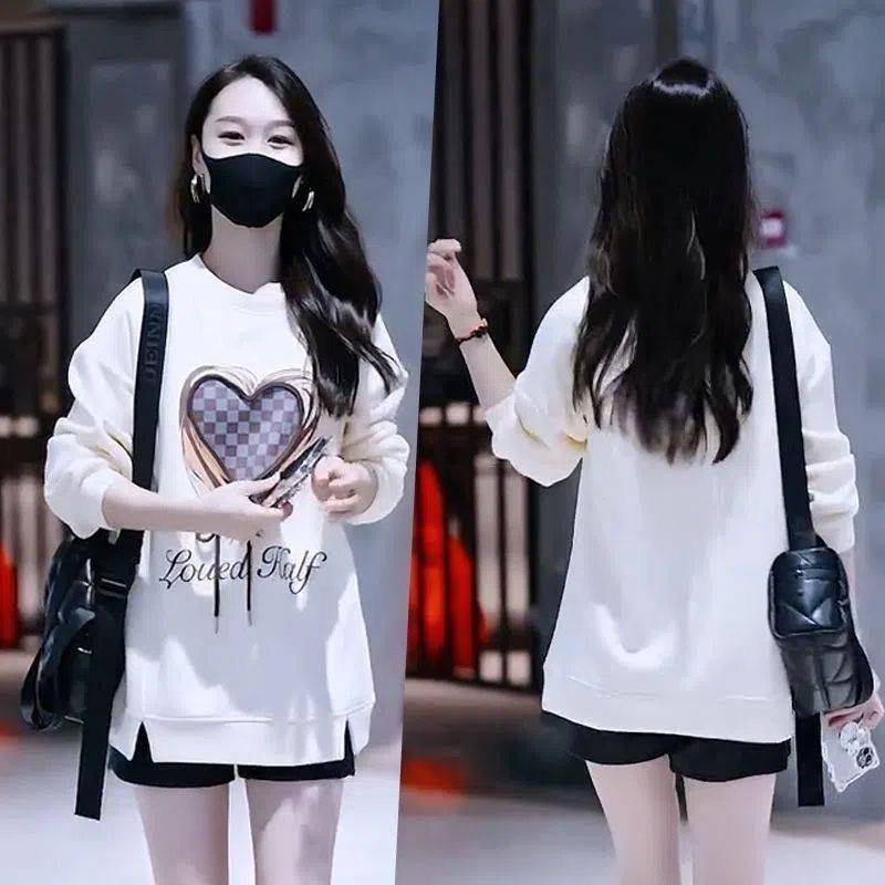 【秋冬現貨！ 】韓版印花長袖衛衣！ 材質柔軟舒適，很高級~品質可放心，不挑年齡身材！ 顯高顯腿長！ 售後有保障，可退換貨~