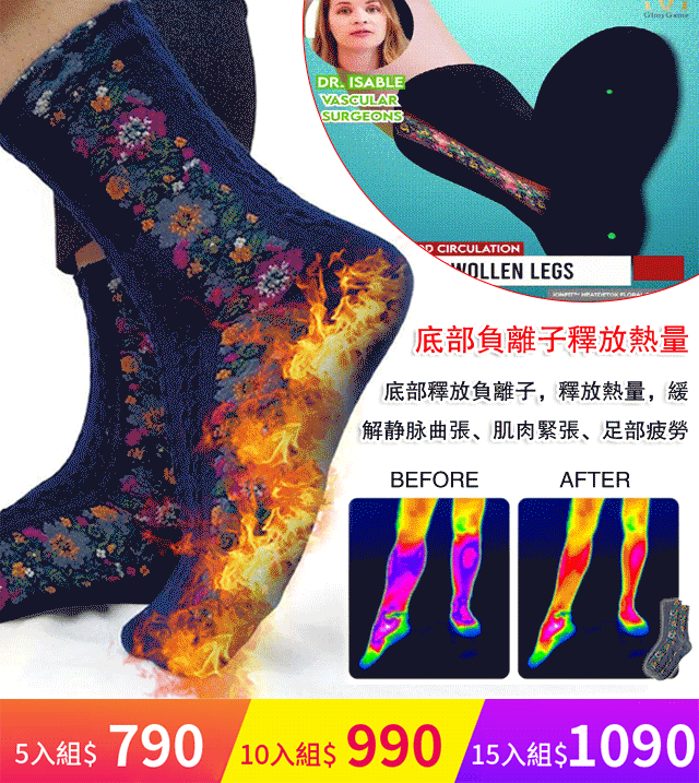 【TOP1熱銷】民族風小姐長襪  2025最新黑科技，促進血液流動，改善靜脈曲張 底部負離子釋放熱量緩解肌肉緊張，足部疲勞