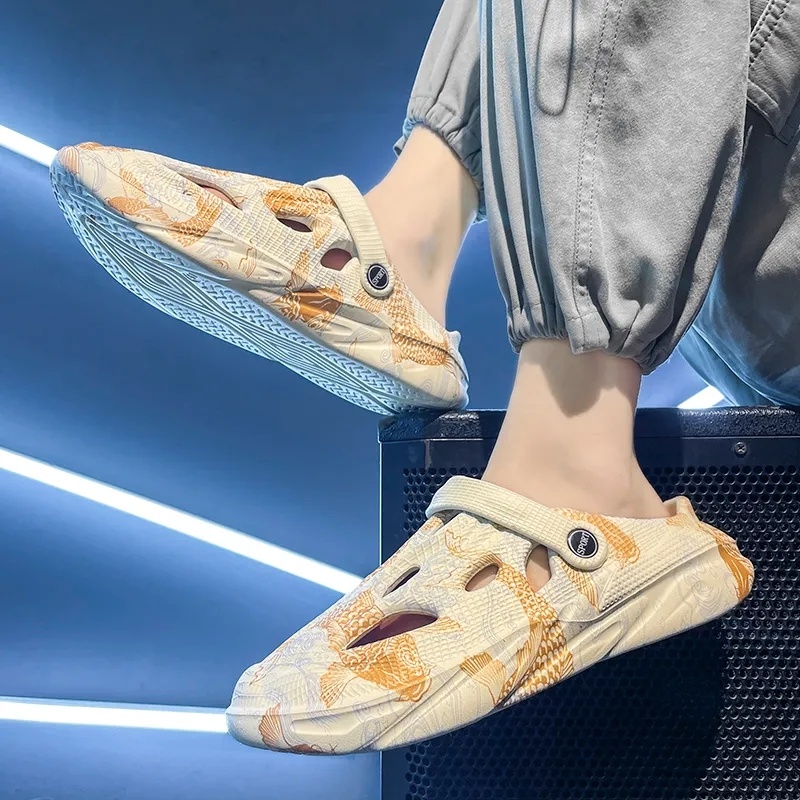 韓國爆款，男星夏季都愛穿，懶人一腳蹬，透氣、防滑、軟底、百搭  適合日常生活的理想鞋子，一鞋兩穿，拖鞋&休閑鞋，外出居家都能應對！