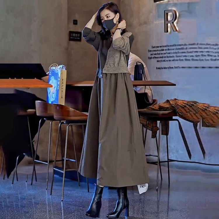 【限時活動 貨到付款】針織假兩件連衣裙,上身減齡顯氣質! 【限時活動 貨到付款】針織假兩件連衣裙,上身減齡顯氣質!